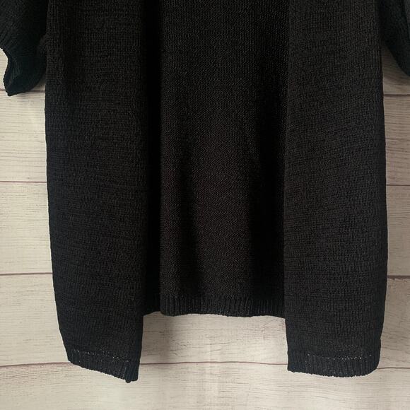 Studio Collection Black Cardigan Sweater Button Up Front Short Sleeve Size M - Picture 4 of 16